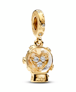 Heart Snowflake Snow Globe Dangle Charm