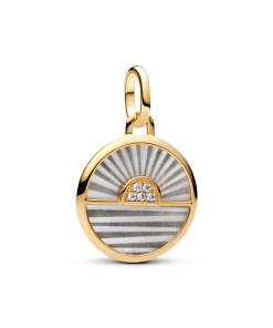 Sunrise Medallion Charm14k gold plating