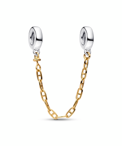 Sterling silver and 14k gold-plated safety chain