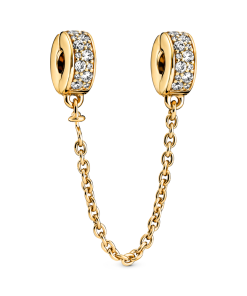 Clear Pavé Safety Chain Clip Charm