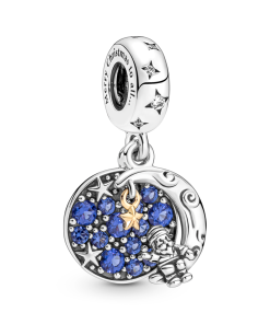 Santa Claus On The Moon Double Dangle Charm