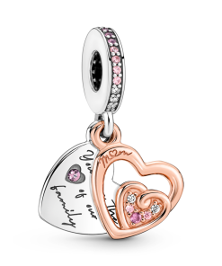 Entwined Infinite Hearts Double Dangle Charm