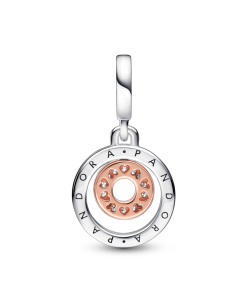 Pandora Moments Two-tone Logo Circles Dangle Charm