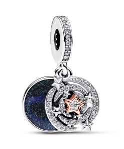 Two-tone Shooting Star Double Dangle Charm