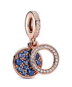 Sparkling Blue Disc Double Dangle Charm