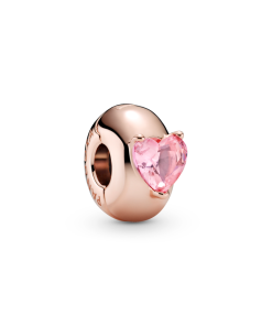 Pink Heart Solitaire Clip Charm