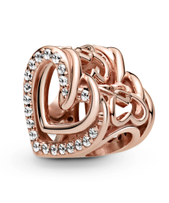 Sparkling Entwined Hearts Charm