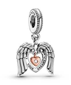 Pandora Club 2021 Angel Wings & Heart Dangle Charm