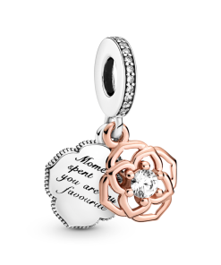 Two-tone Rose Dangle Charm