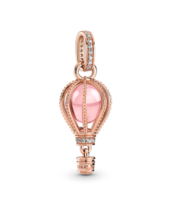 Sparkling Pink Hot Air Balloon Dangle Charm