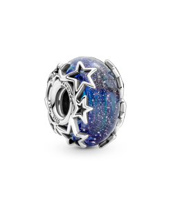 Galaxy Blue & Star Murano Charm