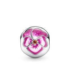 Pink Pansy Flower Clip Charm