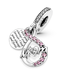 Mum Infinity Pavé Double Dangle Charm