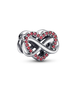 Family Infinity Red Heart Charm