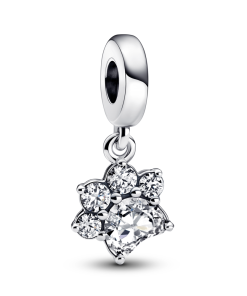 Sparkling Pet Paw Print Dangle Charm