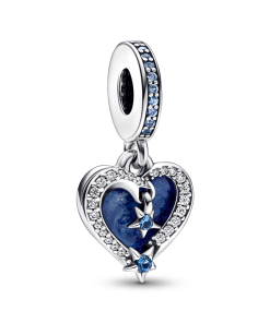 Celestial Shooting Star Heart Double Dangle Charm