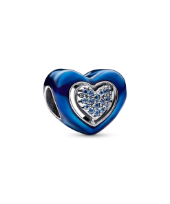 Blue Spinnable Heart Charm