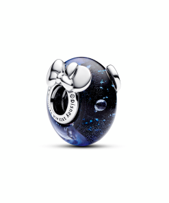 Disney Mickey Mouse & Minnie Mouse Blue Murano Glass Charm