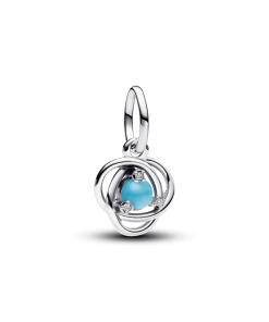 December Birthstone Blue Eternity Circle Dangle Charm