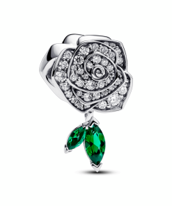 Sparkling Rose in Bloom Charm