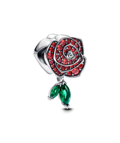Sparkling Rose in Bloom Charm
