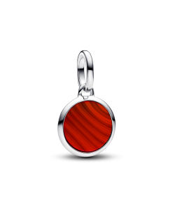 Red Murano Glass Engravable Mini Medallion Charm