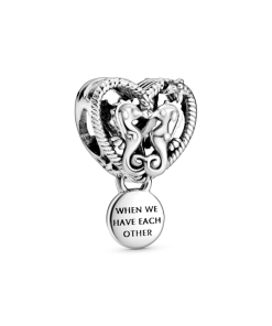 Openwork Seahorses Heart Charm