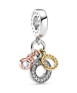 Triple Monogram & Logo Dangle Charm