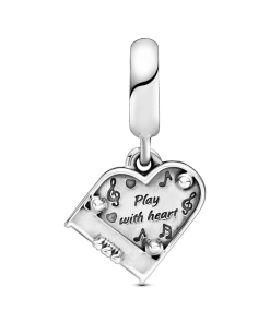 Grand Piano Heart Dangle Charm