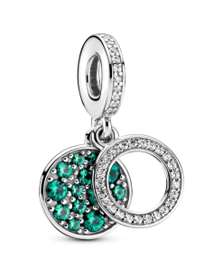 Sparkling Green Disc Double Dangle Charm