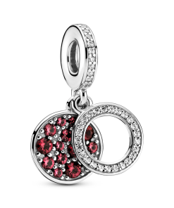 Sparkling Red Disc Double Dangle Charm