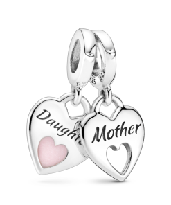 Double Heart Split Dangle Charm