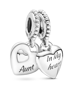 Aunt & Niece Split Heart Dangle Charm