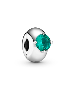 Green Round Solitaire Clip Charm