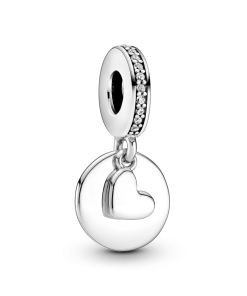 Engravable Heart Disc Dangle Charm