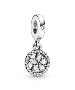 Sparkling Snowflake Circle Dangle Charm