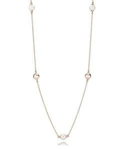 PANDORA Rose necklace with white freshwater cultured pearl