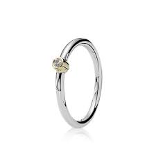 Silver ring. 14k. 0.03ct h/vs diamond
