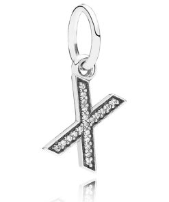 Letter X Silver Dangle